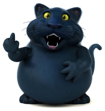 Eğlenceli kedi karakteri - 3D İllüstrasyon