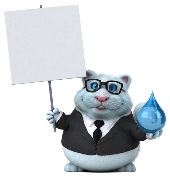 Leuke Kat Karakter Met Drop Illustratie — Stockfoto