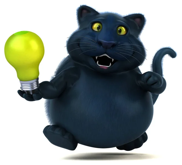 Fun Cat Character Lamp Illustration — Stock Photo, Image