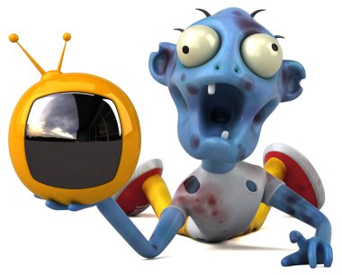 Tv - 3d çizim ile eğlenceli zombi