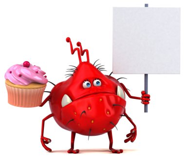 Cupcake - 3d çizim ile eğlenceli çizgi film karakteri