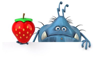 Çilek - 3d çizim ile eğlenceli mikrop