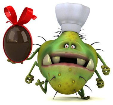 Eğlenceli mikrop ile yumurta - 3d çizim