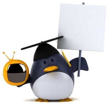 Tv - 3d çizim ile eğlenceli çizgi film karakteri