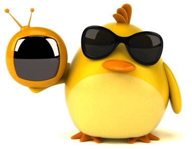 Tv - 3d çizim ile eğlenceli çizgi film karakteri