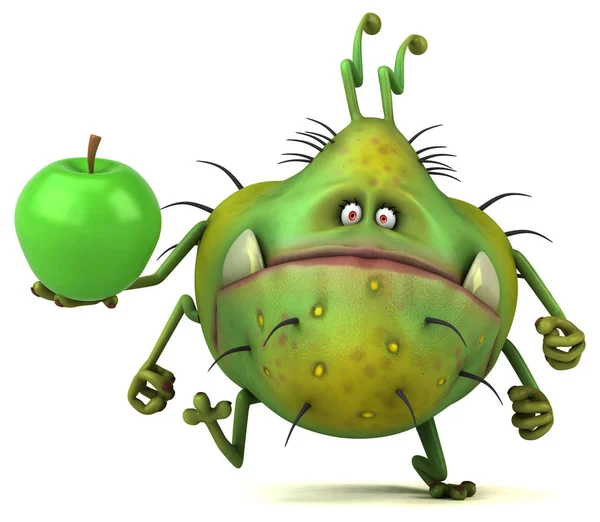 Fun Germ Apple Illustration — Stock Photo, Image