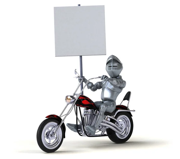 Cavaleiro Divertido Motocicleta Ilustração — Fotografia de Stock