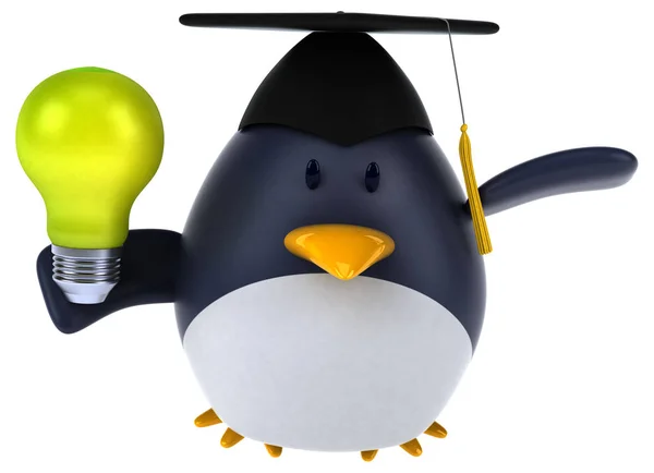 Fun Penguin Lamp Illustration — Stock Photo, Image