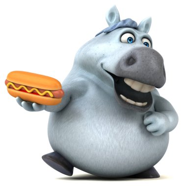 Hotdog - 3d çizim ile eğlenceli çizgi film karakteri