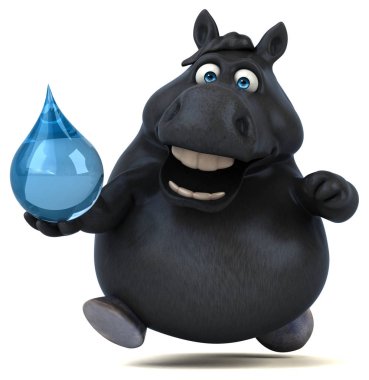 eğlenceli çizgi film karakteri damla - 3d çizim ile