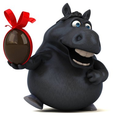 Eğlenceli çizgi film karakteri ile yumurta - 3d çizim