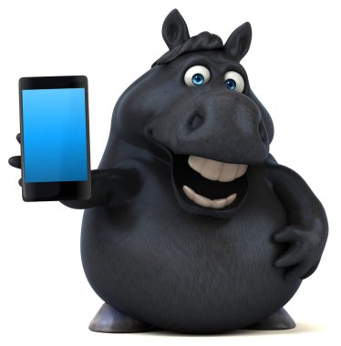 eğlenceli çizgi film karakteri ile smartphone - 3d çizim