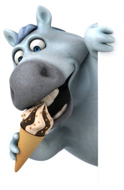 eğlenceli çizgi film karakteri dondurma - 3d çizim ile