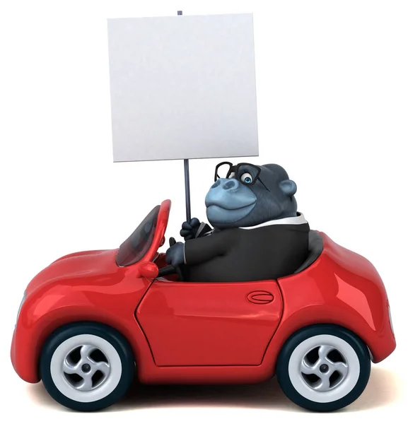 Leuk Personage Auto Illustratie — Stockfoto