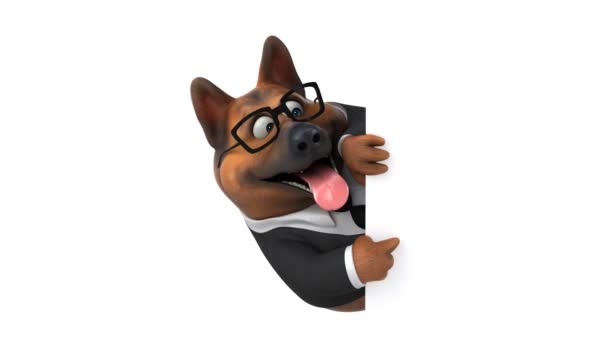 Fun Cartoon Character Dog Animation — Stock Video