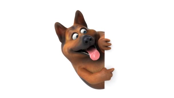 Fun Cartoon Character Dog Animation — Stock Video