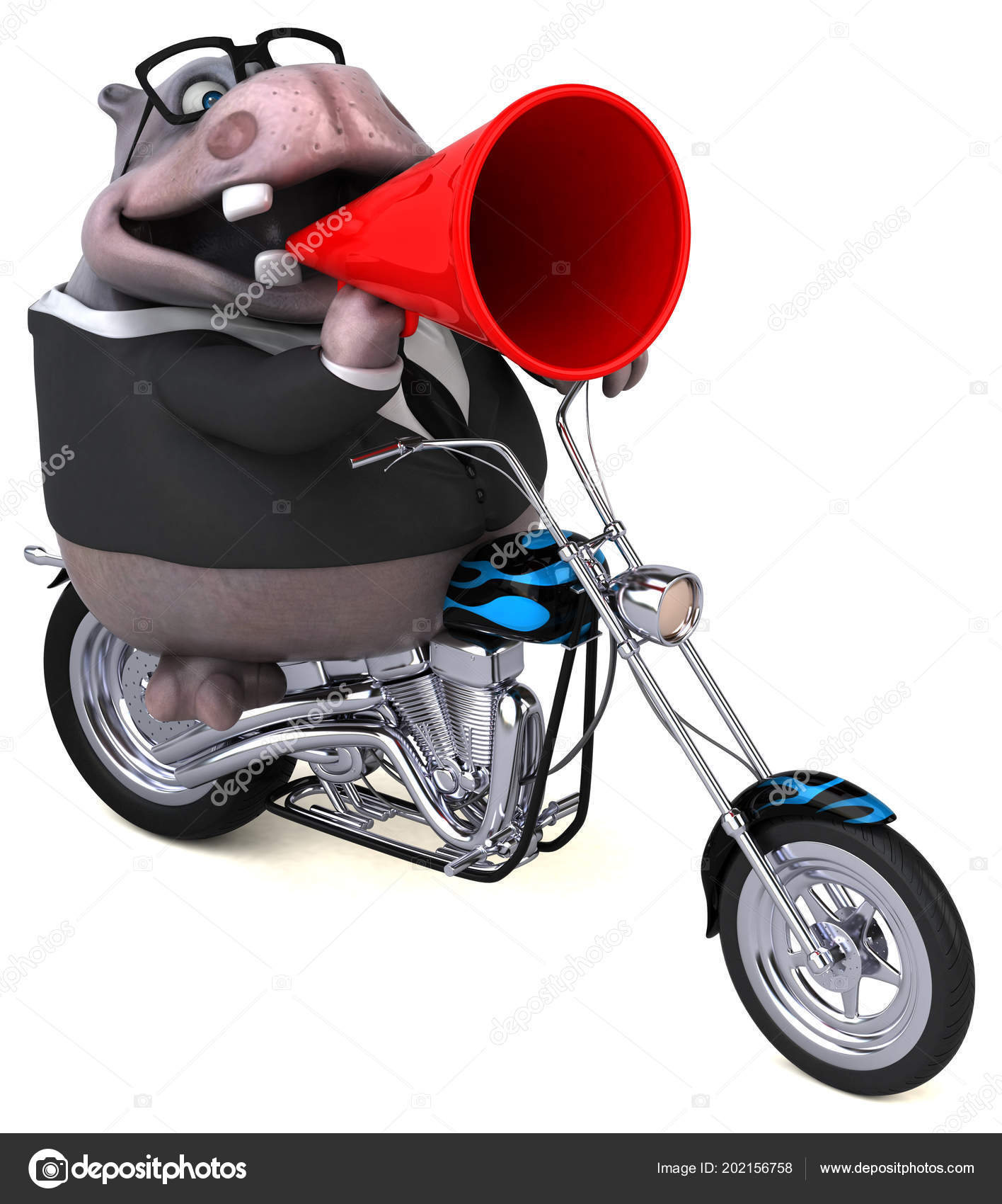 Fun Cartoon Character Motorcycle Illustration Stock Photo by ©julos  202156758