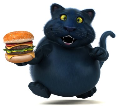 Hamburger - 3d çizim ile eğlenceli çizgi film karakteri