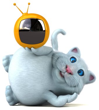 Tv - 3d çizim ile eğlenceli çizgi film karakteri