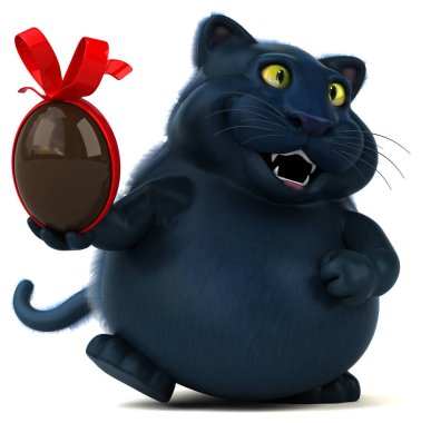 Eğlenceli çizgi film karakteri ile yumurta - 3d çizim