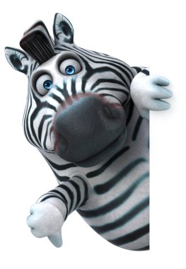 Eğlenceli zebra karakteri - 3D İllüstrasyon