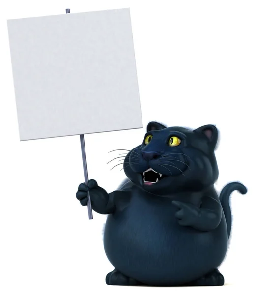 Personaggio Gatto Nero Illustrazione — Foto Stock