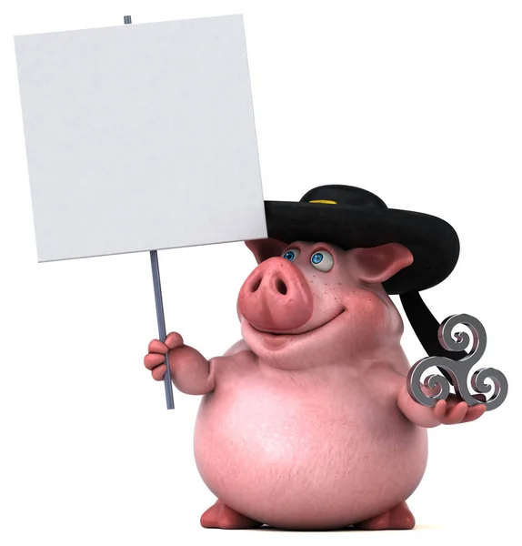 Fun Pig Трехмерное Изображение — стоковое фото