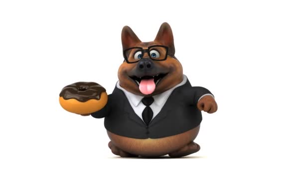 Personagem Desenho Animado Divertido Com Donut Animação — Vídeo de Stock