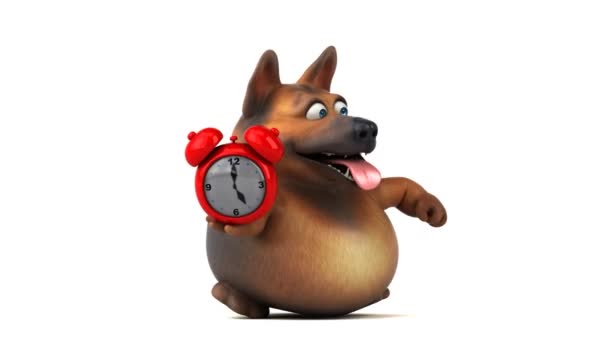 Fun Cartoon Character Alarm Clock Animation — Stock Video