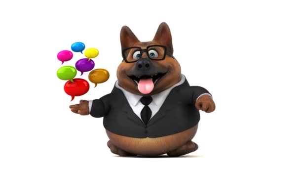 気泡の アニメーションと楽しい犬漫画のキャラクター — ストック動画