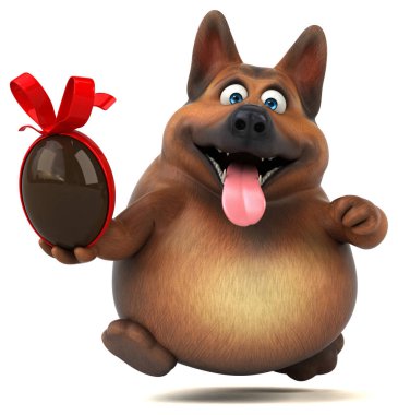 Eğlenceli çizgi film karakteri ile yumurta - 3d çizim