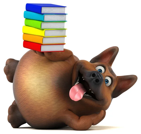 Funny Cartoon Character Books Illustration — Stock Photo, Image