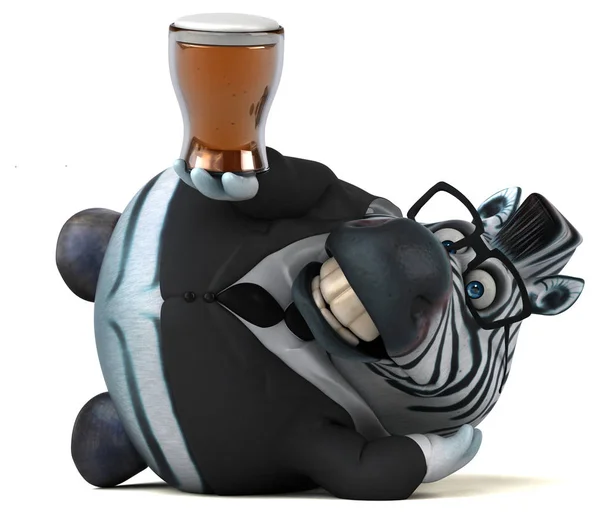 Fun Cartoon Character Beer Illustration — Stock Photo, Image