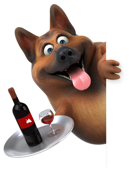 Fun Cartoon Character Wine Illustration — Stock Photo, Image