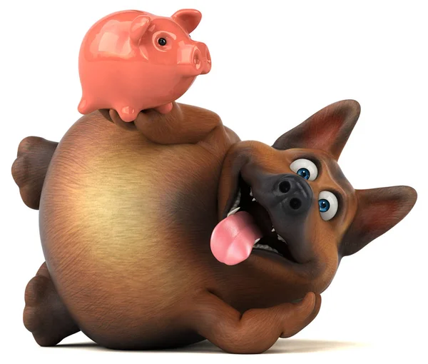 Fun Cartoon Character Piggy Bank Illustration — Stock Photo, Image