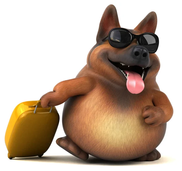 Schäferhund Mit Tasche Illustration — Stockfoto