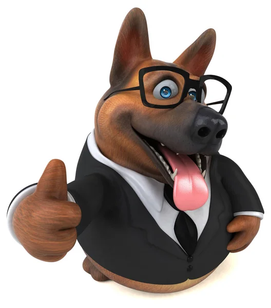 German Shepherd Dog Businessman Illustration — Stock Photo, Image