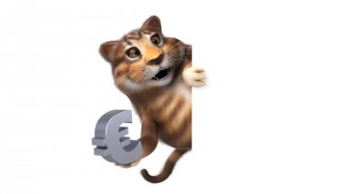 Euro ile eğlenceli çizgi film karakteri - 3 boyutlu animasyon