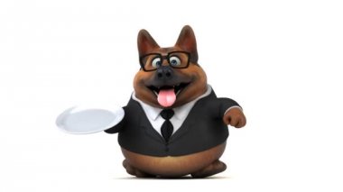 komik çizgi film karakteri ile plaka - 3d animasyon 