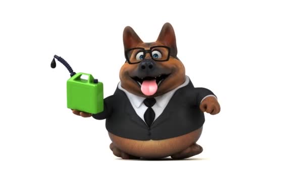 Fun Dog Cartoon Character Oil Animation — Stock Video