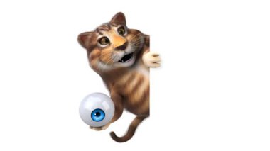 Eğlenceli çizgi film karakteri ile göz - 3d animasyon