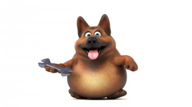 eğlenceli çizgi film karakteri ile araç - 3d animasyon