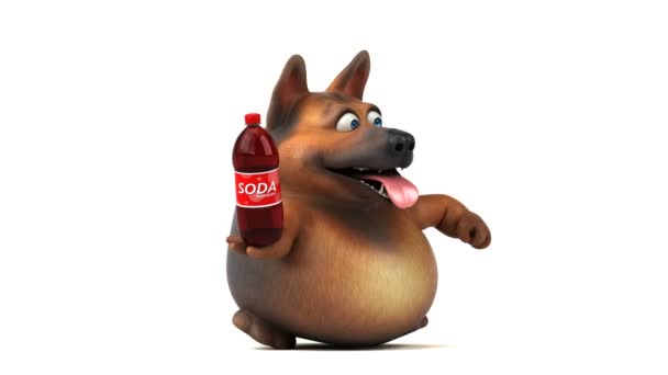 Fun Cartoon Character Soda Animation — Stock Video