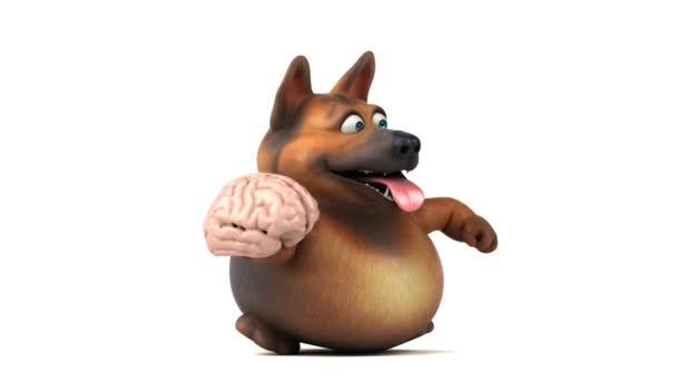 Personagem Desenho Animado Divertido Com Cérebro Animação — Vídeo de Stock