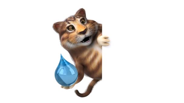 Fun Cartoon Character Water Drop Animation — Stock Video