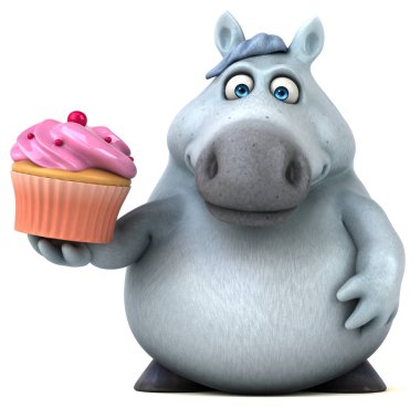 Cupcake - 3d çizim ile eğlenceli çizgi film karakteri