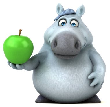 Apple - 3d çizim ile eğlenceli çizgi film karakteri