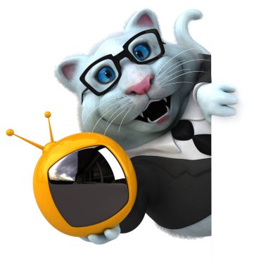 Komik çizgi film karakteri ile tv - 3d çizim