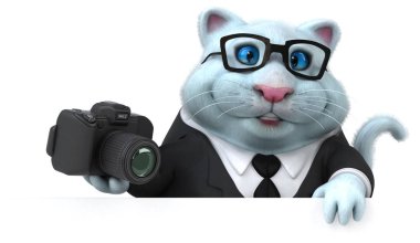 Kamera - 3d animasyon ile eğlenceli çizgi film karakteri köpek 