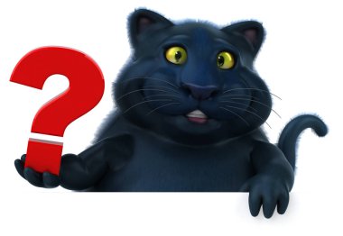 Eğlenceli çizgi film karakteri ile soru - 3d çizim 